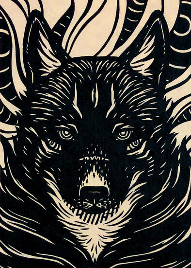 Linocut Print: The Fallen One