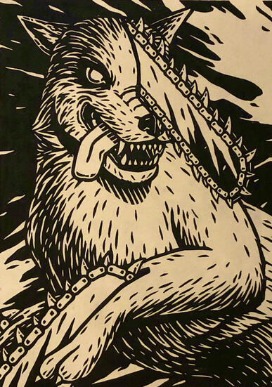 Linocut Print: Revved Up!