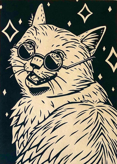 Linocut Print: The Honored One